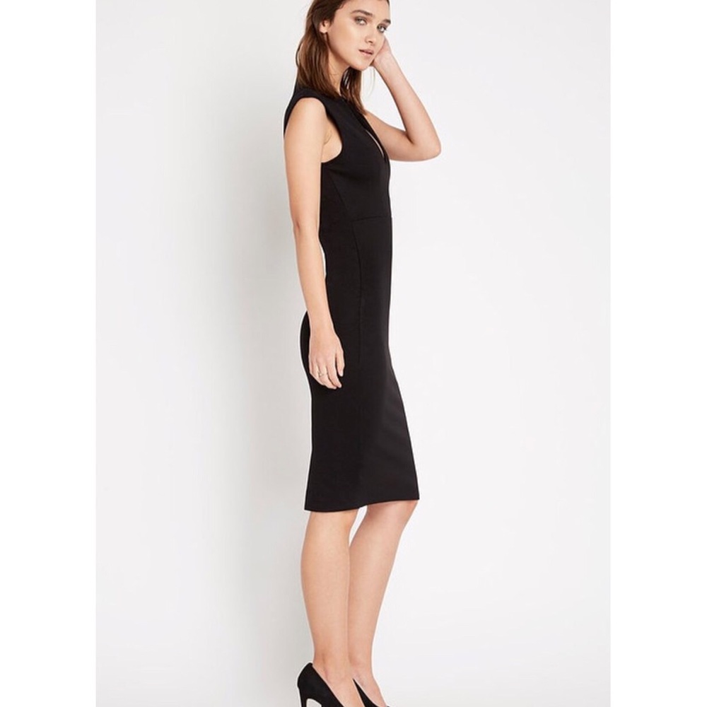 LAST ONE!!!! Black Deep Vneck Bodycon Dress - Picture 2 of 6